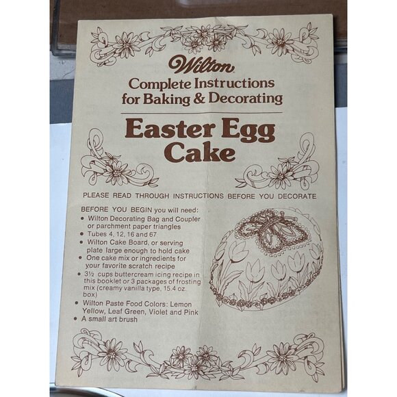 Wilton 1971 Holiday Pan Easter Egg Cake Mold With Instructions & Decor Ideas C30 - Picture 6 of 6